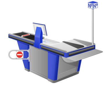 Yazar kasa terminal vektör çizim