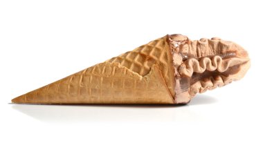 Ice cream in waffle cone clipart