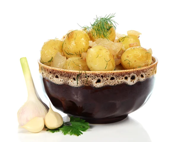 中厚板煮的土豆 — 图库照片