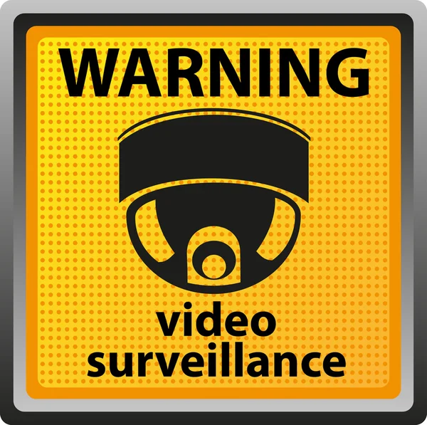 監視カメラの警告のサイン — ストックベクタ