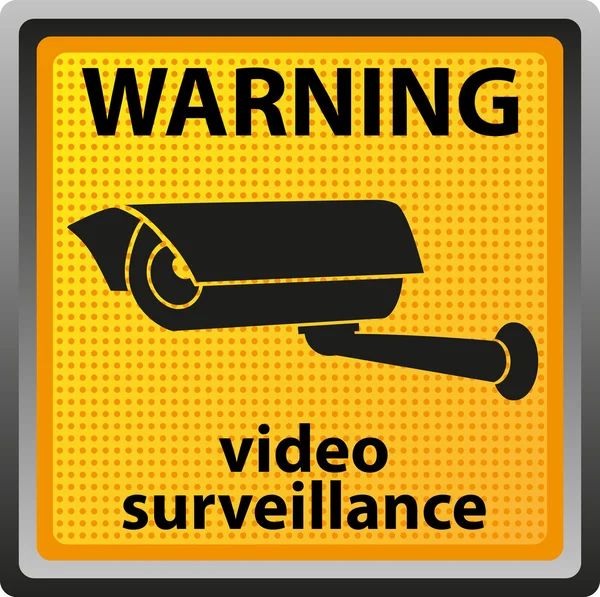 Signal avertissement de caméra de surveillance — Image vectorielle