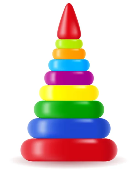 Ilustrasi vektor mainan piramida anak-anak - Stok Vektor