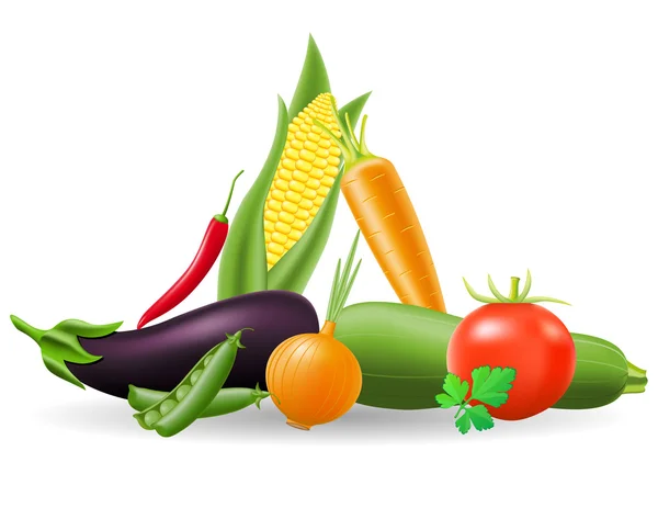Stilleben av grönsaker vektor illustration — Stock vektor