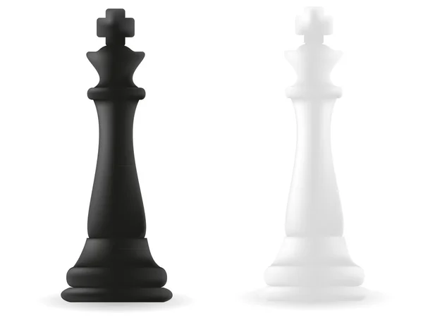国王棋子黑色和白色 — Stockový vektor