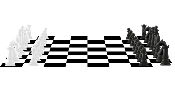 Schachbrett mit Figuren — Stockvektor