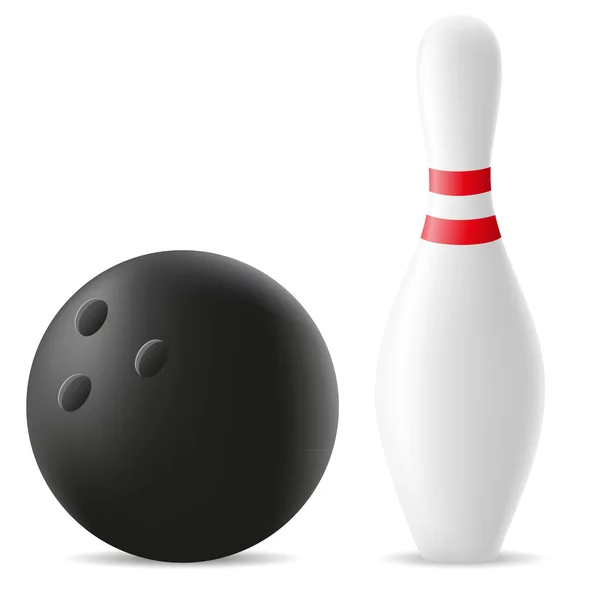 Bowlingball und Kegelvektorillustration — Stockvektor