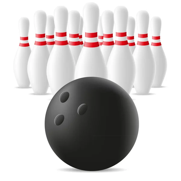 Illustration vectorielle boule de bowling et skittle — Image vectorielle