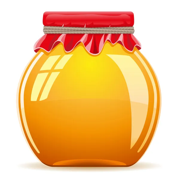 Honing in de pot met een rode kaft vectorillustratie — Stockvector