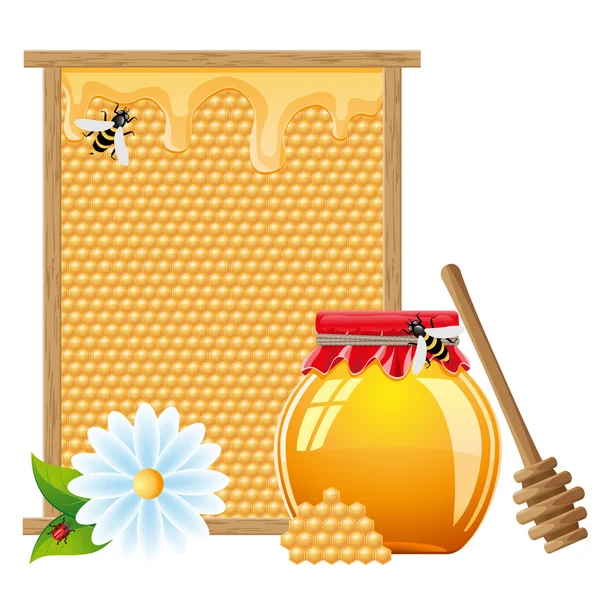 天然蜂蜜のベクトル図 — ストックベクタ