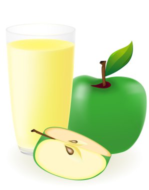 Yeşil elma suyu illüstrasyon