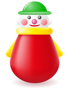 Roly-poly doll toy illustration clipart