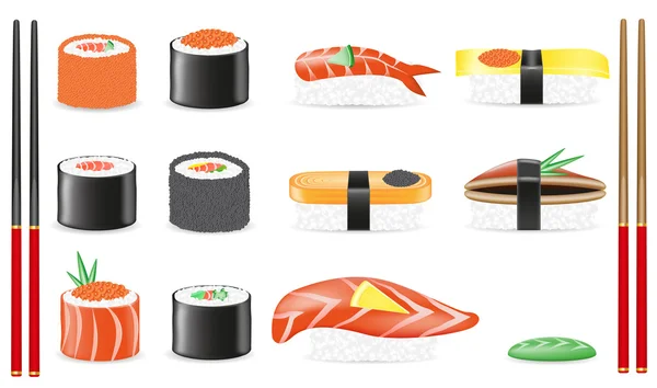 Sushi conjunto ícones ilustração — Fotografia de Stock