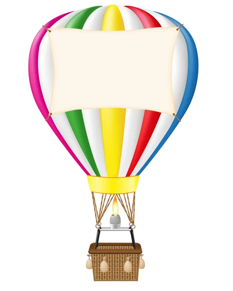 熱気球との図は空白のバナー — ストック写真