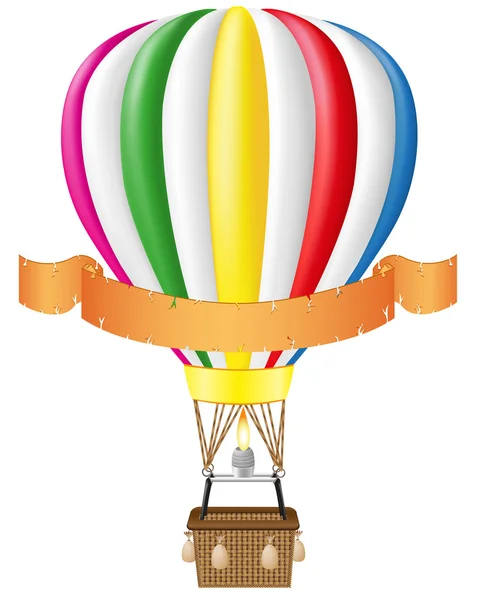 熱気球との図は空白のバナー — ストック写真