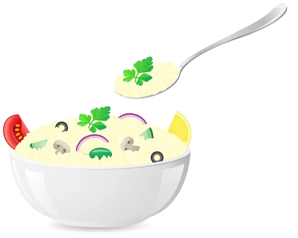 Italská rýže se zeleninou ilustrace — Stock fotografie