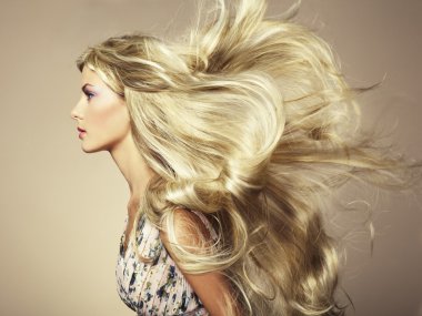 Photo of beautiful woman with magnificent hair clipart