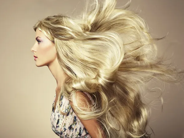 Fotó gyönyörű nő gyönyörű haj Stock Fotó