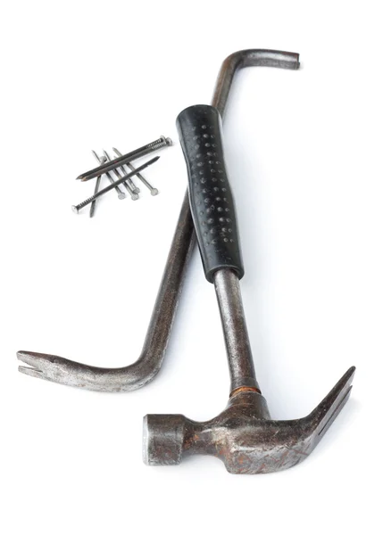 The old hammer and nail puller — Stock Photo, Image