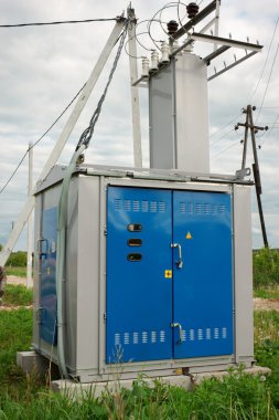 Transformer station near the village of clipart