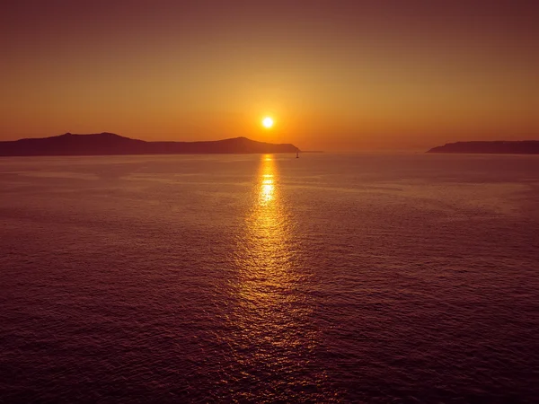 Coucher de soleil à Santorin — Photo