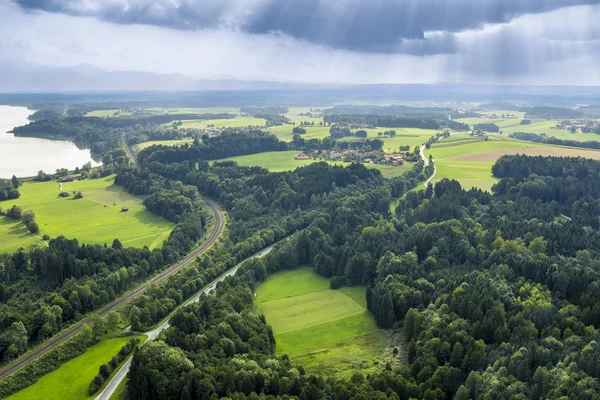 Panoramatické letecký pohled Bavorsko — Stock fotografie