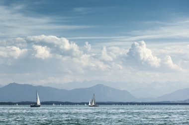 Sailing at Starnberg lake clipart