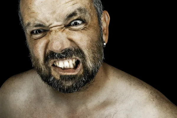 Kızgın adam sakallı — Stok fotoğraf