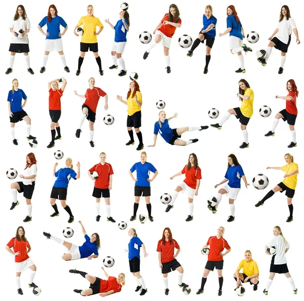 Jogadoras de futebol — Fotografia de Stock