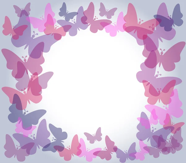 Moldura borboletas transparentes — Vetor de Stock