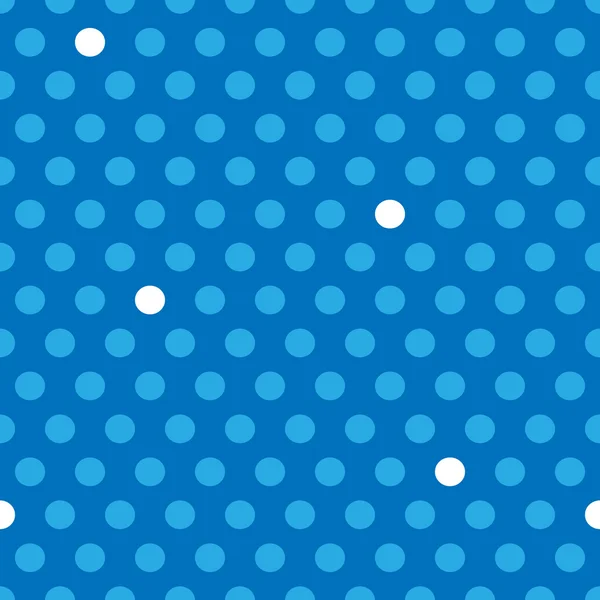 Varrat nélküli, kék-fehér pöttyös mintával — Stock Vector