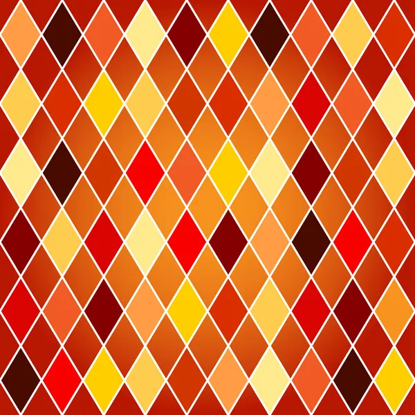 Seamless harlequin pattern-orange and red tones — Stock Vector