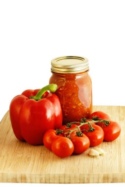 Spaghetti sauce ingredients and preserve clipart