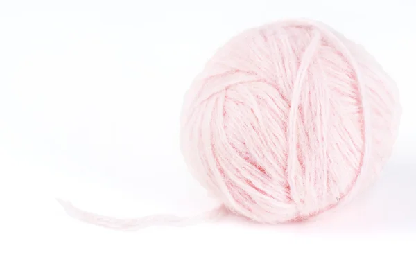 Ball of pretty soft pale pink angora wool — Stock Photo, Image