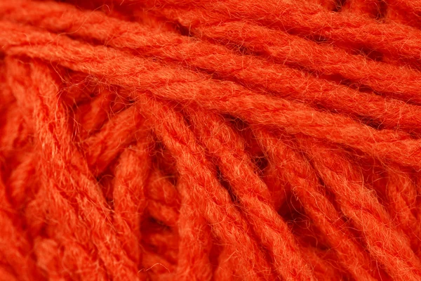 Makroaufnahme von orangefarbenem Garn oder Wolle — Stockfoto