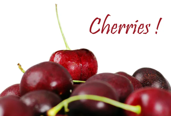 Delicious cherries focus on top one — Stock Photo, Image