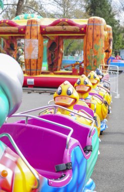 Mini train with ducks clipart