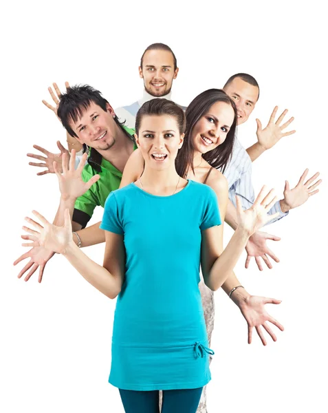 Happy with spread hands — Stock Photo, Image