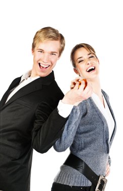 Young happy couple clipart