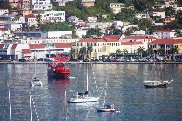 Red Ferry Crossing Bay on St Thomas — Stock Photo, Image