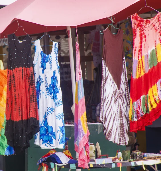 stock image Bright Colorful Dresses in Market