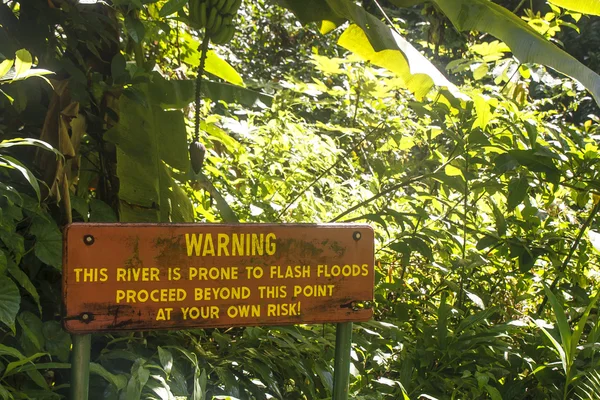 stock image Warning Sign in Rain Forest