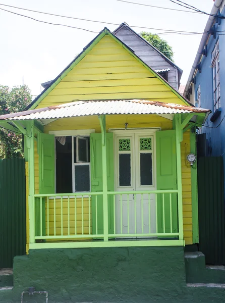 stock image Yellow Green and White Bungalow