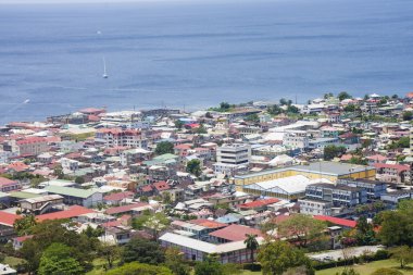 Colorful Town of Rosseau Dominica clipart