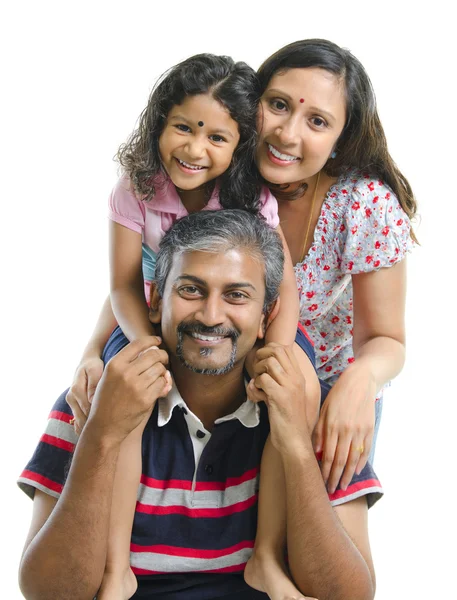 Felice famiglia indiana asiatica — Foto Stock