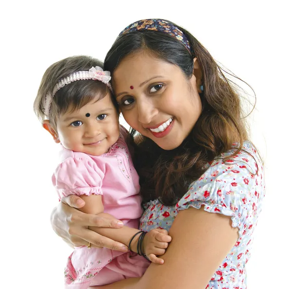 Modern Indian mother and daughter — Stock Photo, Image