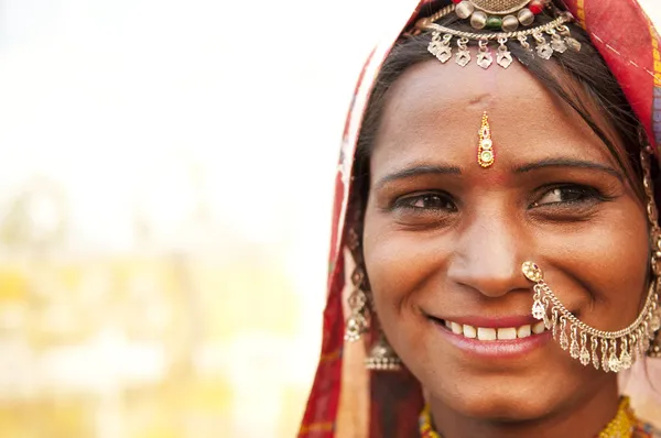 幸せなインドの女性 ストックフォト