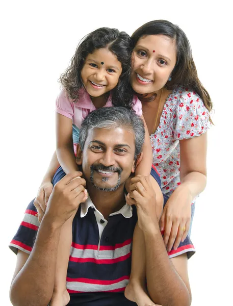 Glad asiatisk indisk familj Royaltyfria Stockbilder