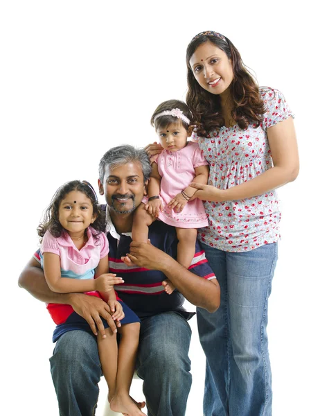 Gelukkige moderne Indiase familie Stockfoto