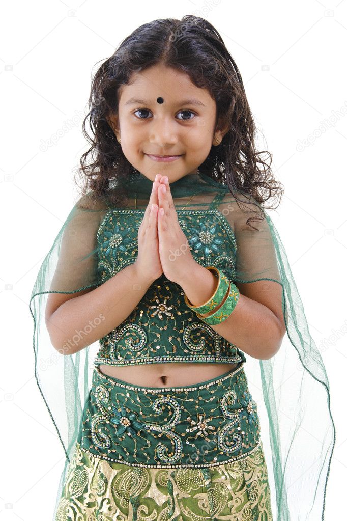 Indian girl greeting