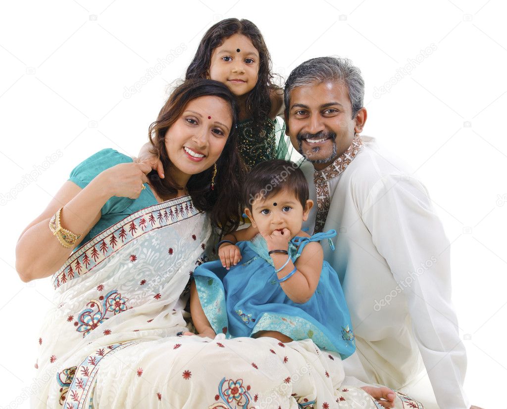 Happy traditional Indian family Stock Photo by ©szefei 11189001